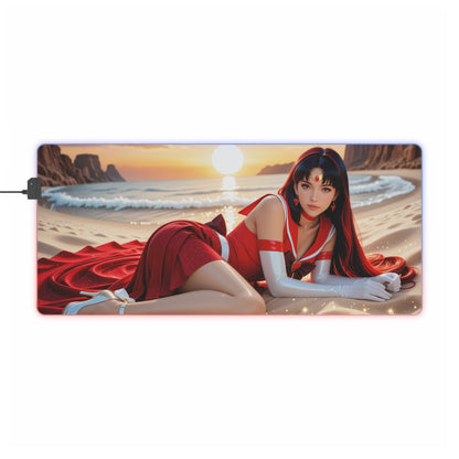 Килимок для столу Sailor Mars – світлодіодний RGB-підкладка, елегантна конфігурація дівчини з аніме Вайфу