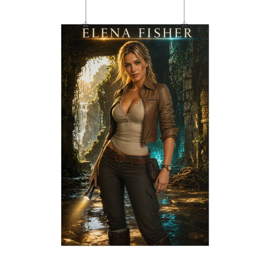 Uncharted Elena Fisher Collectible Poster Wall Art Print for Gamer Room