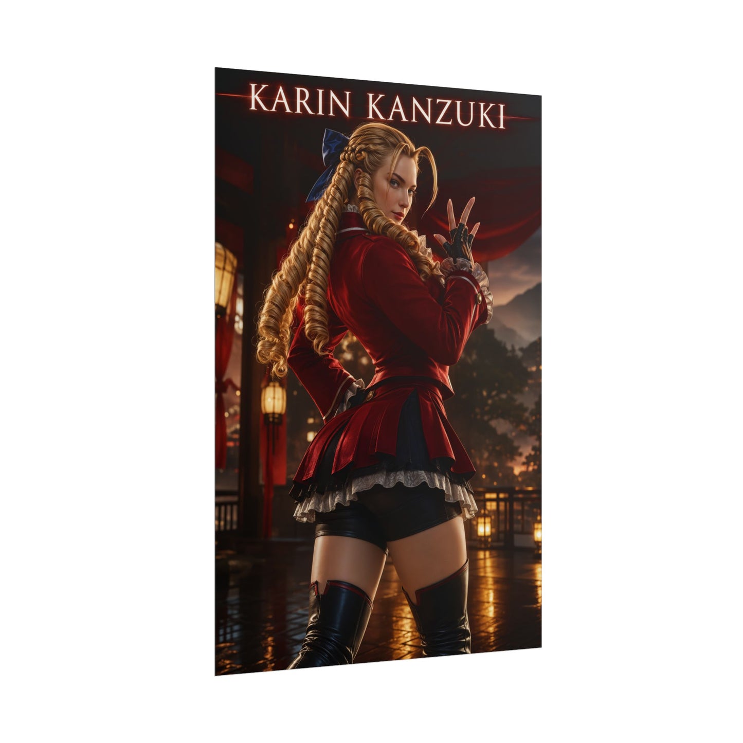 Karin Kanzuki Poster, Street Fighter Art Print, Gaming Wall Decor