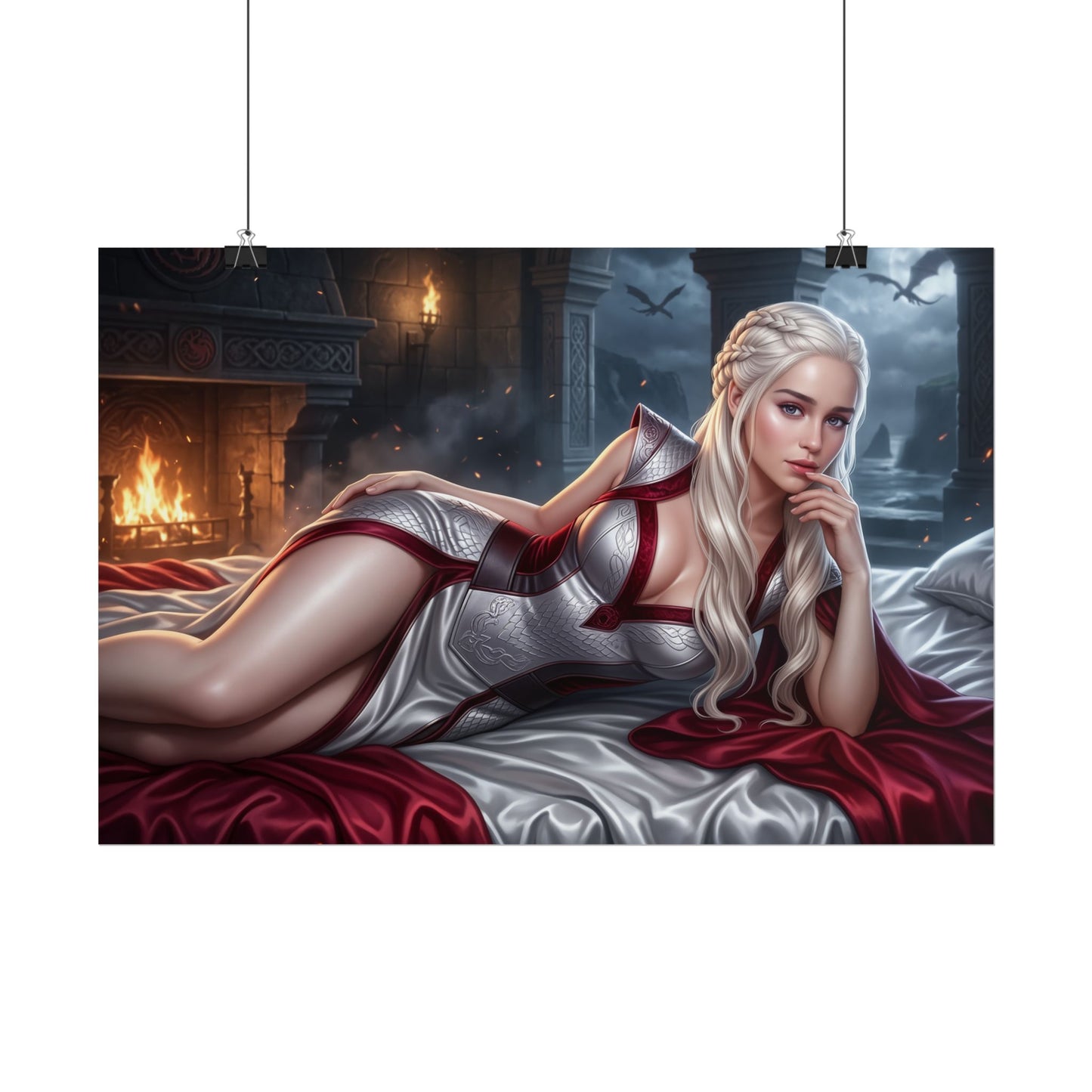 Daenerys Targaryen Poster, Fantasy Wall Art, TV Series Print Decor