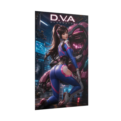 D.VA Overwatch Poster, Gaming Wall Art, Sci Fi Print, Gamer Decor
