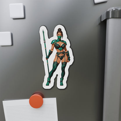 Магніт на холодильник із нефритовою тематикою Mortal Kombat – аніме-дівчина-воїн, декор для геймерів