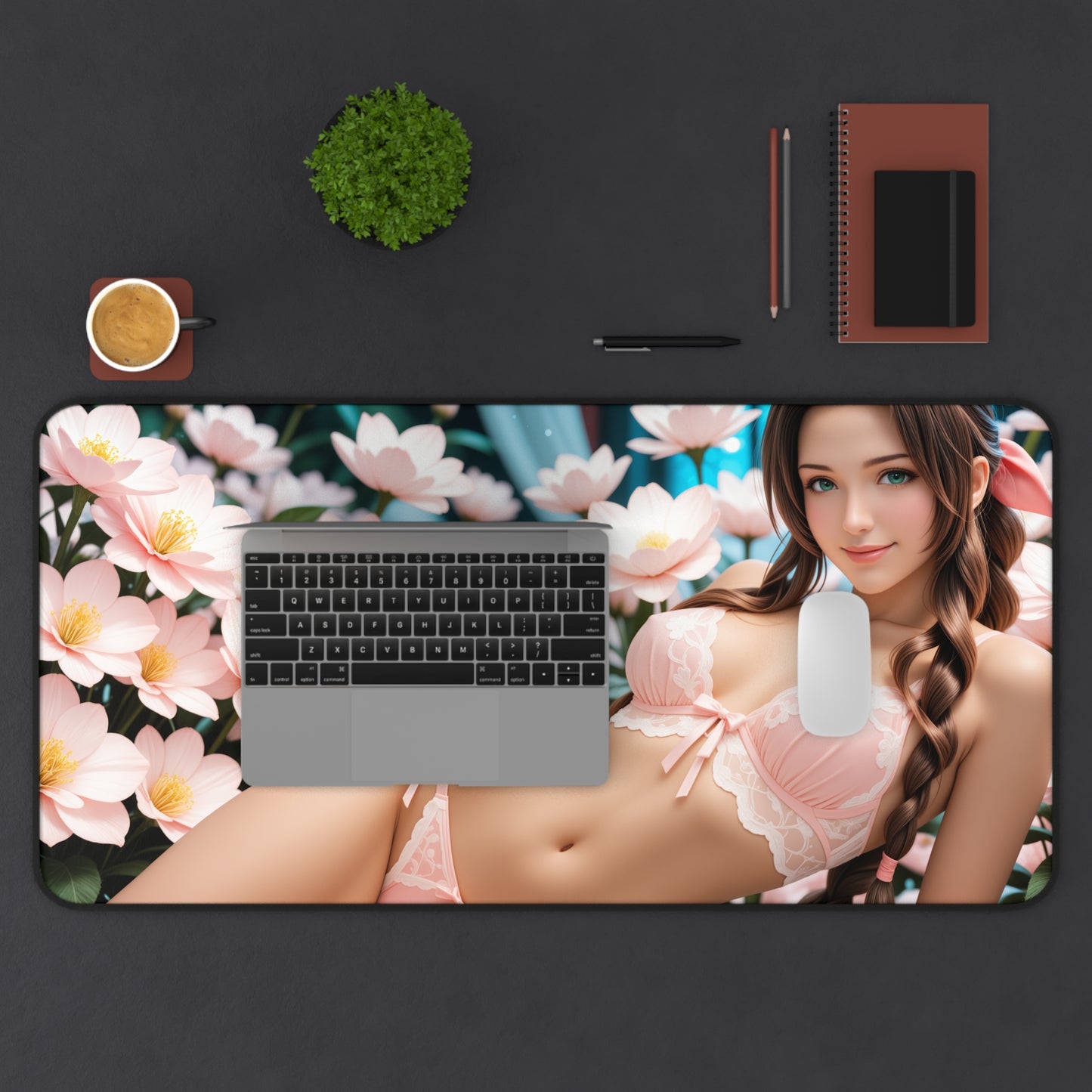 Килимок для столу Aerith Gainsborough, килимок для миші у фентезійних RPG-іграх, елегантний настільний комплект для дівчини-геймерки