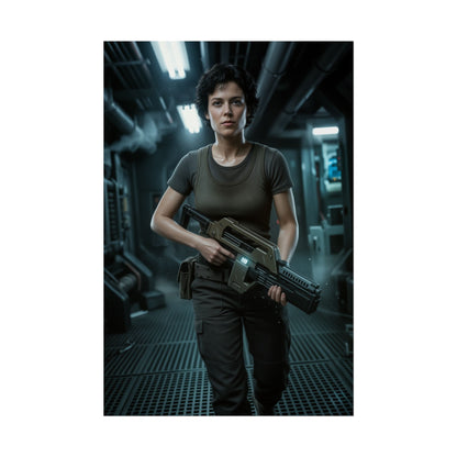 Ellen Ripley Alien Poster, Alien Wall Art Print, Sci Fi Movie Character Decor, Space Horror Art, Film Poster
