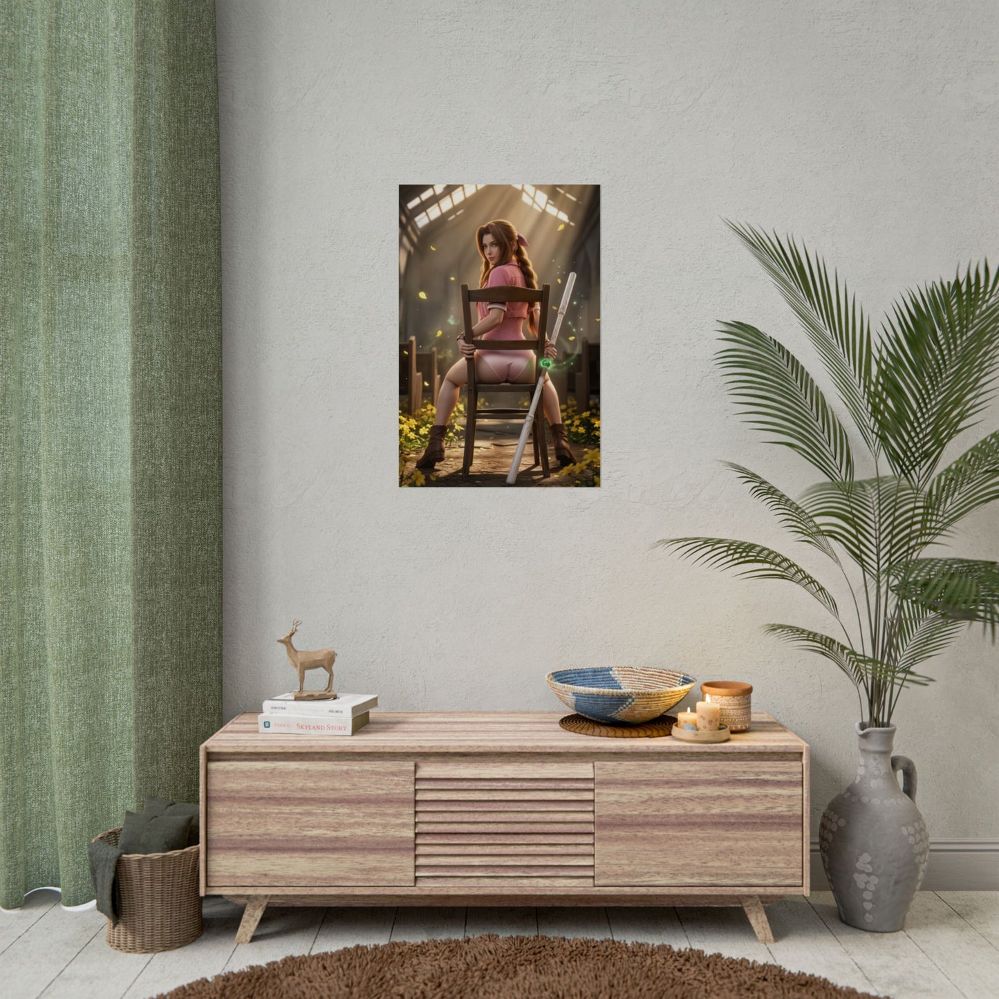 Aerith Poster Final Fantasy Wall Art Print Fantasy Gaming Decor