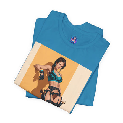 Lara Croft Grafik-T-Shirt | Tomb Raider T-Shirt für Otaku &amp; Gaming-Fans | Sexy Entdecker-Shirt