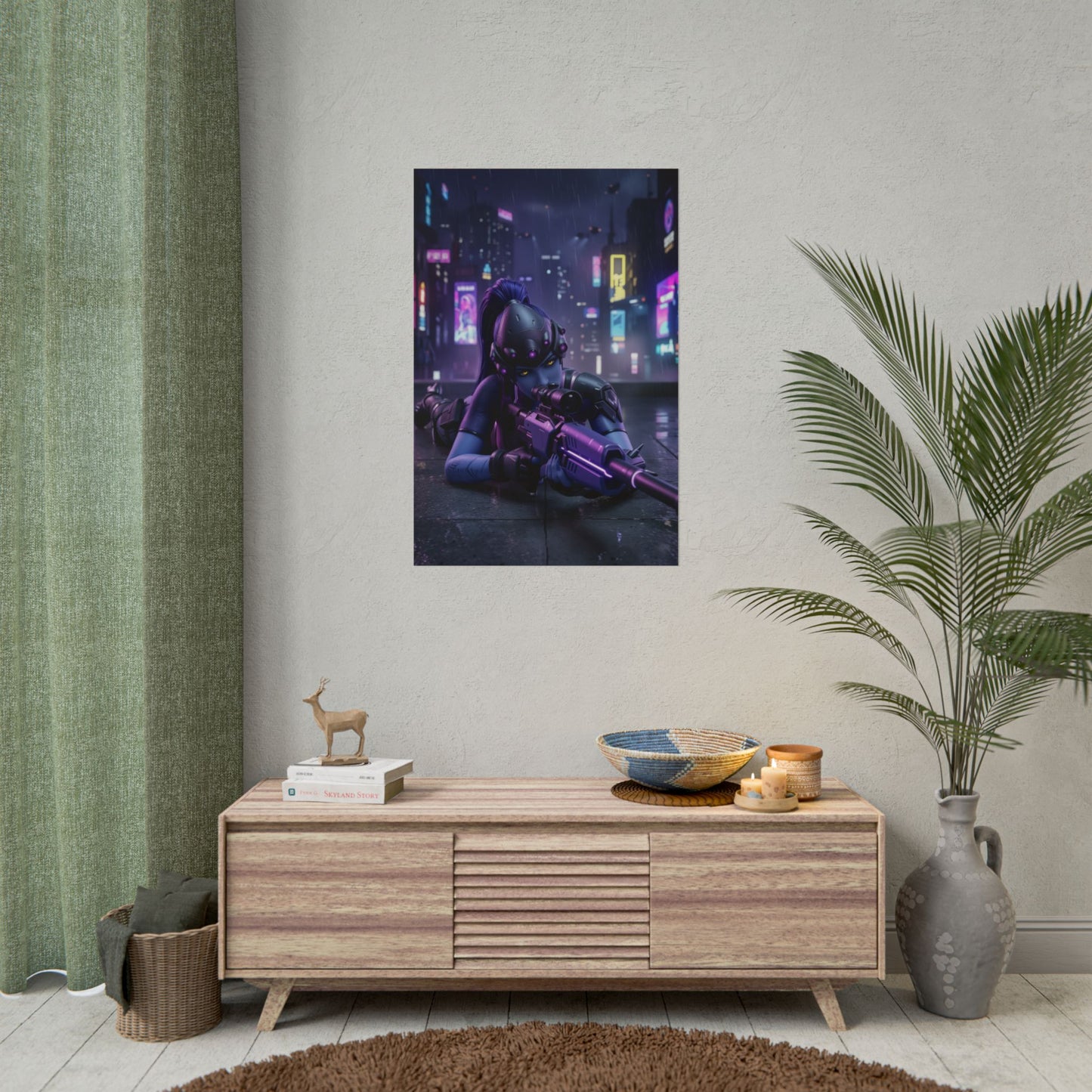 Widowmaker Overwatch Poster, Overwatch Wall Art Print, Sniper Girl Decor, Gaming Setup Wall Art, Gamer Gift