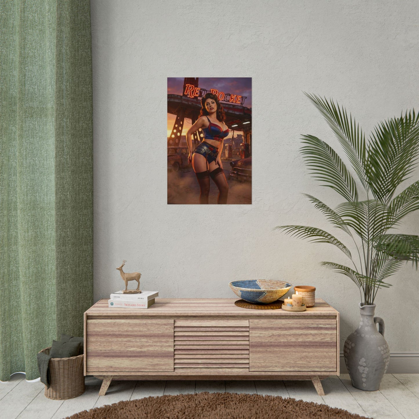 Fallout Pin Up Woman Poster / Fallout Pin Up Wall Art / Fallout Pin Up Art Print / Fallout Poster - retro pin-up Fallout woman wall art