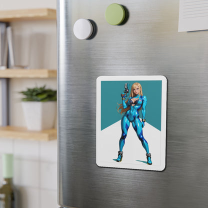 Samus Aran Magnet – Sci-Fi-Jägerin-Kühlschrankmagnet, Anime-Gaming-Dekoration