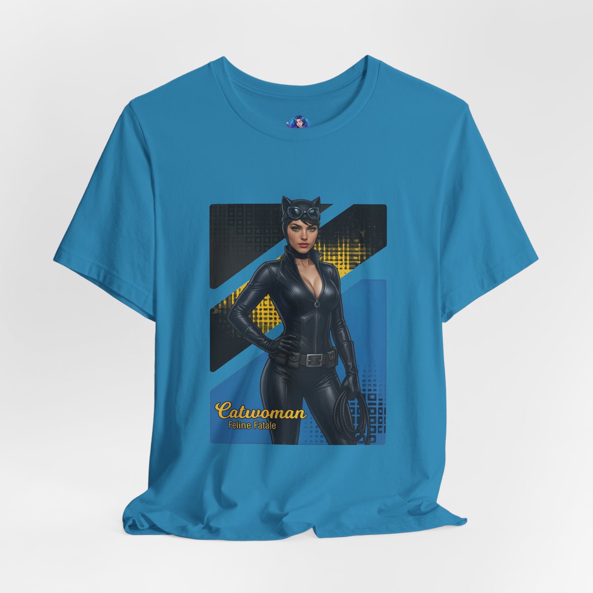 Catwoman T-Shirt | DC Comics Anime Tee for Gamers & Comic Fans - Bella Canvas tee with anime-style Catwoman illustration