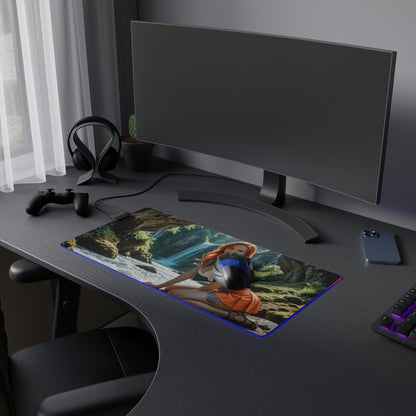 Килимок для столу Nami – світлодіодний RGB-підкладка, елегантний ігровий комплект із зображенням дівчини з аніме Вайфу