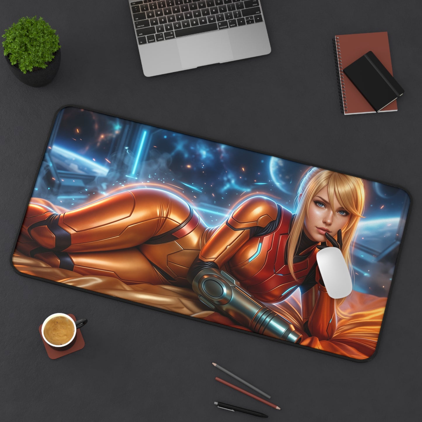 Sci-Fi Mouse Pad, Samus Aran Desk Mat, Large Desk Pad