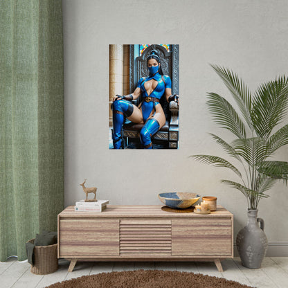 Kitana Poster, Mortal Kombat Anime Girl Art Print, Waifu Fighter Wall Decor