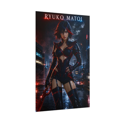 Ryuko Matoi Poster, Kill la Kill Wall Art, Anime Print, Gamer Decor
