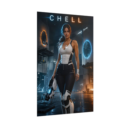 Portal Chell Poster Valve Video Game Wall Art Print