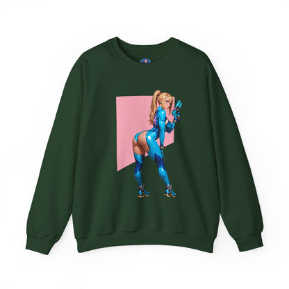 Samus Aran Sweatshirt, Galactic Hunter Rundhalsausschnitt, Gemütliche Gaming-Kleidung für den Alltag