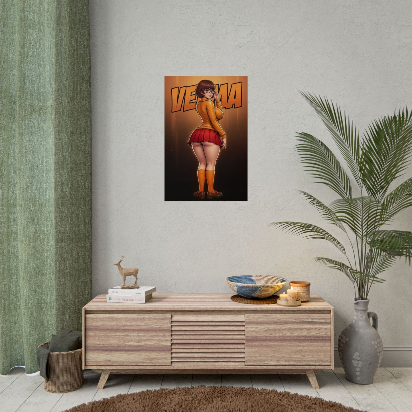 Velma Scooby Doo Poster, Scooby Doo Wall Art Print, Cartoon Girl Decor, Retro Cartoon Wall Art, Gift for Fan