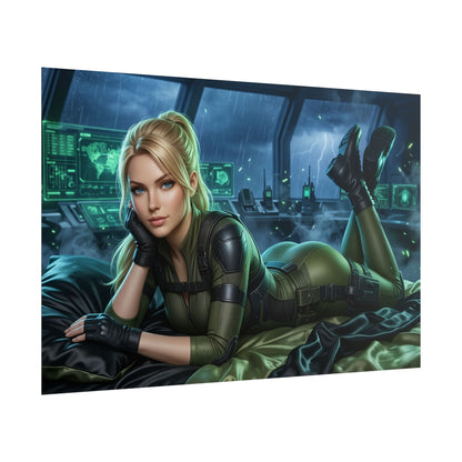 Sonya Blade Poster, Mortal Kombat Art Print, Gaming Room Decor