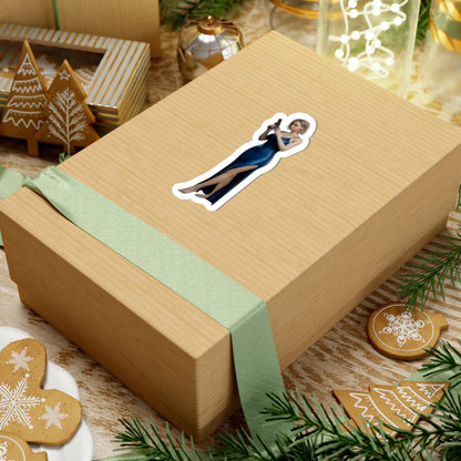 Grace Ashcroft Sticker, Resident Evil Sticker, Vinyl Wall Decor, Gift for Gamer on kraft gift box with holiday decor