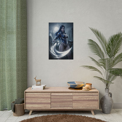 Luna Dota 2 Poster, Dota 2 Wall Art Print, Moon Rider Girl Decor, Fantasy Game Wall Art, Gamer Gift