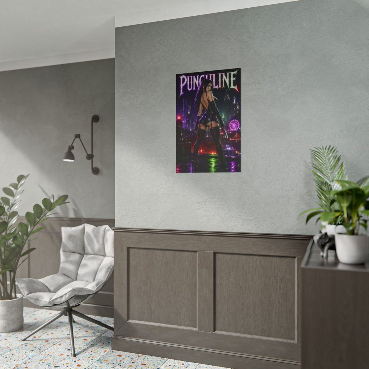 Comic Wall Art Punchline Poster Heroine Room Decor Collectible Character Print
