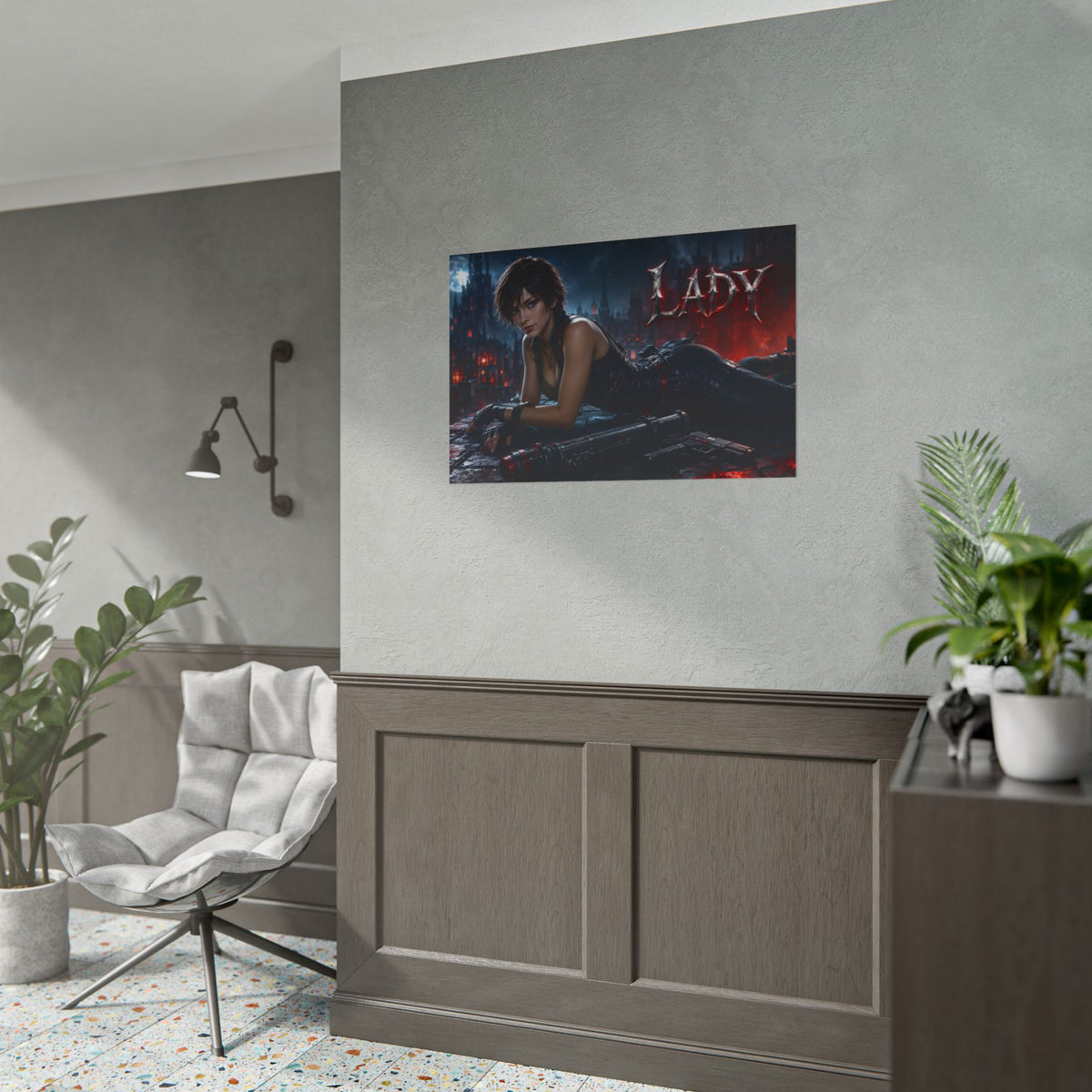 Lady Devil May Cry Gaming Poster Wall Art Gamer Room Decor Collectible Print
