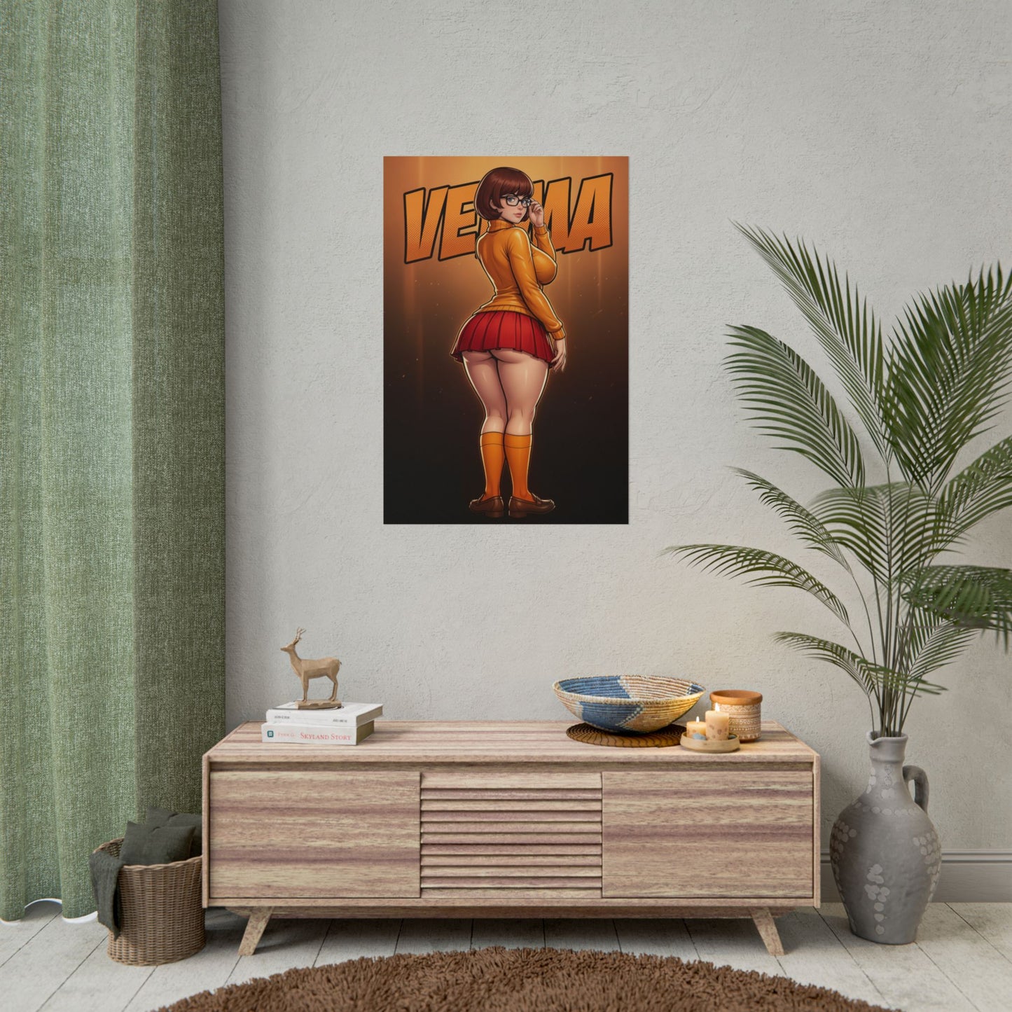 Velma Scooby Doo Poster, Scooby Doo Wall Art Print, Cartoon Girl Decor, Retro Cartoon Wall Art, Gift for Fan