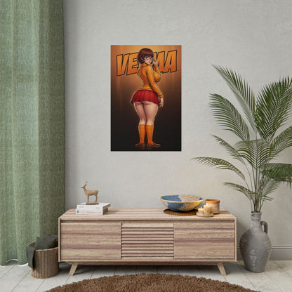 Velma Scooby Doo Poster, Scooby Doo Wall Art Print, Cartoon Girl Decor, Retro Cartoon Wall Art, Gift for Fan