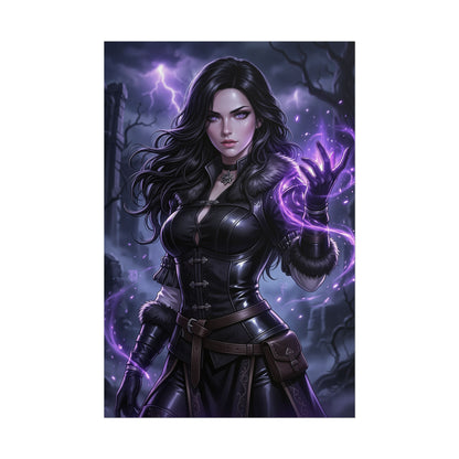 Yennefer Poster Witcher Wall Art Fantasy Sorceress Print Dark Magic Woman Decor RPG Artwork Gamer Room Gift