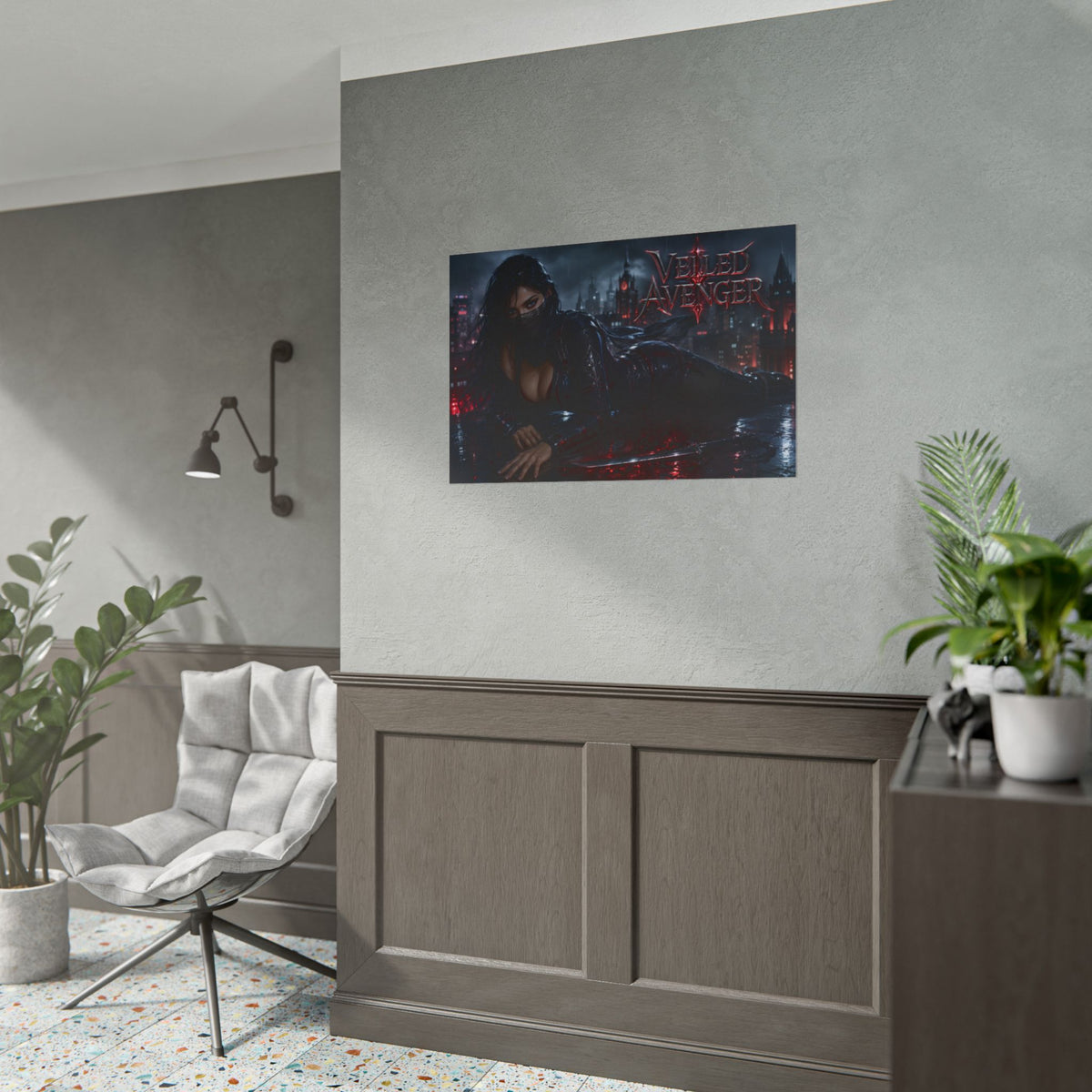 Veiled Avenger Character Poster Comic Style Wall Decor Bedroom Collector Gift