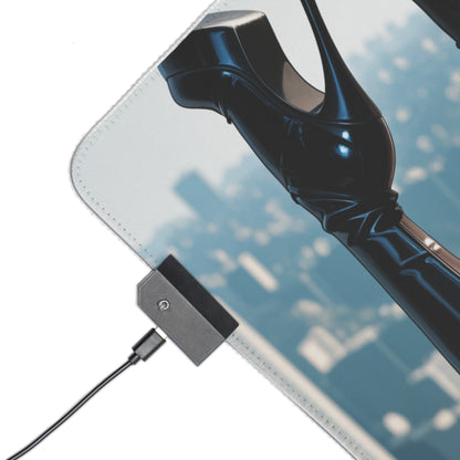 2B Desk Mat – LED RGB Pad, Elegant Waifu Android Girl Gaming Setup