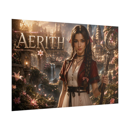 Aerith Gainsborough Character Poster Fantasy Room Wall Decor Collectible Art