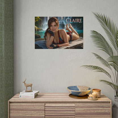 Gaming Wall Art Claire Redfield Poster Game Room Decor Gamer Gift Art Print