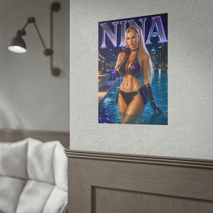 Nina Williams Character Poster Tekken Gamer Gift Gaming Setup Wall Decor Print