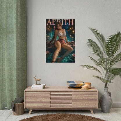 Aerith Gainsborough Wall Art Poster Fantasy Bedroom Decor Character Print