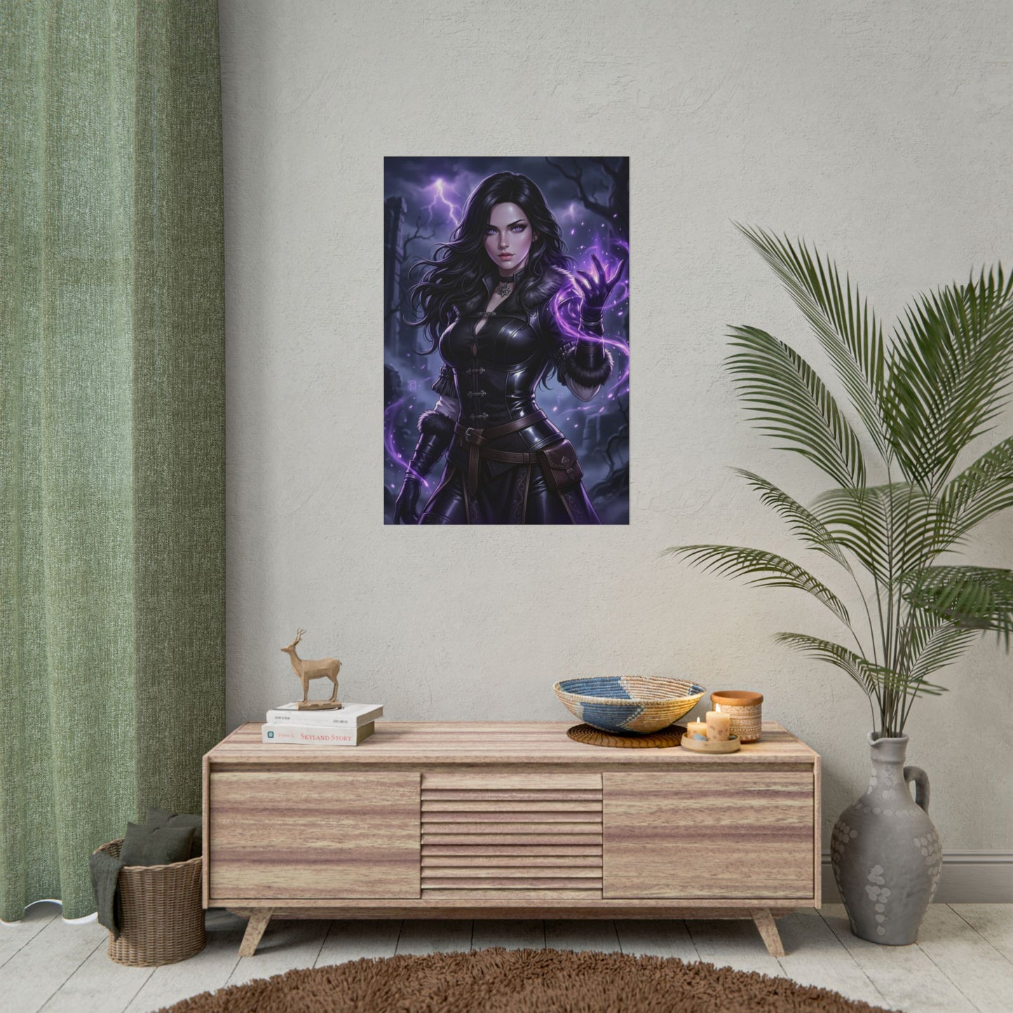 Yennefer Poster Witcher Wall Art Fantasy Sorceress Print Dark Magic Woman Decor RPG Artwork Gamer Room Gift