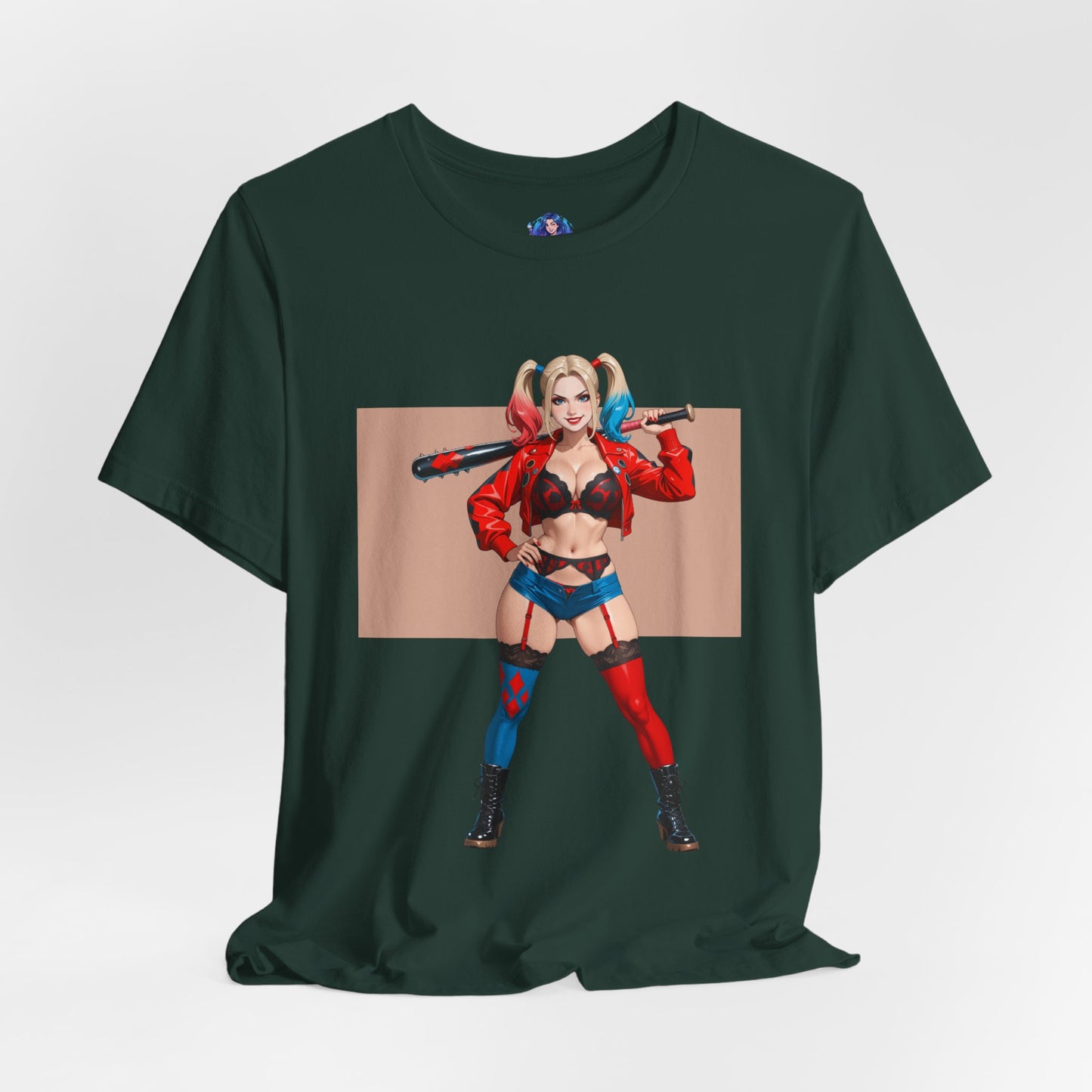 Harley Quinn Shirt | DC Comics T-Shirt für Otakus &amp; Gamer | Süßes, verrücktes Waifu-Shirt