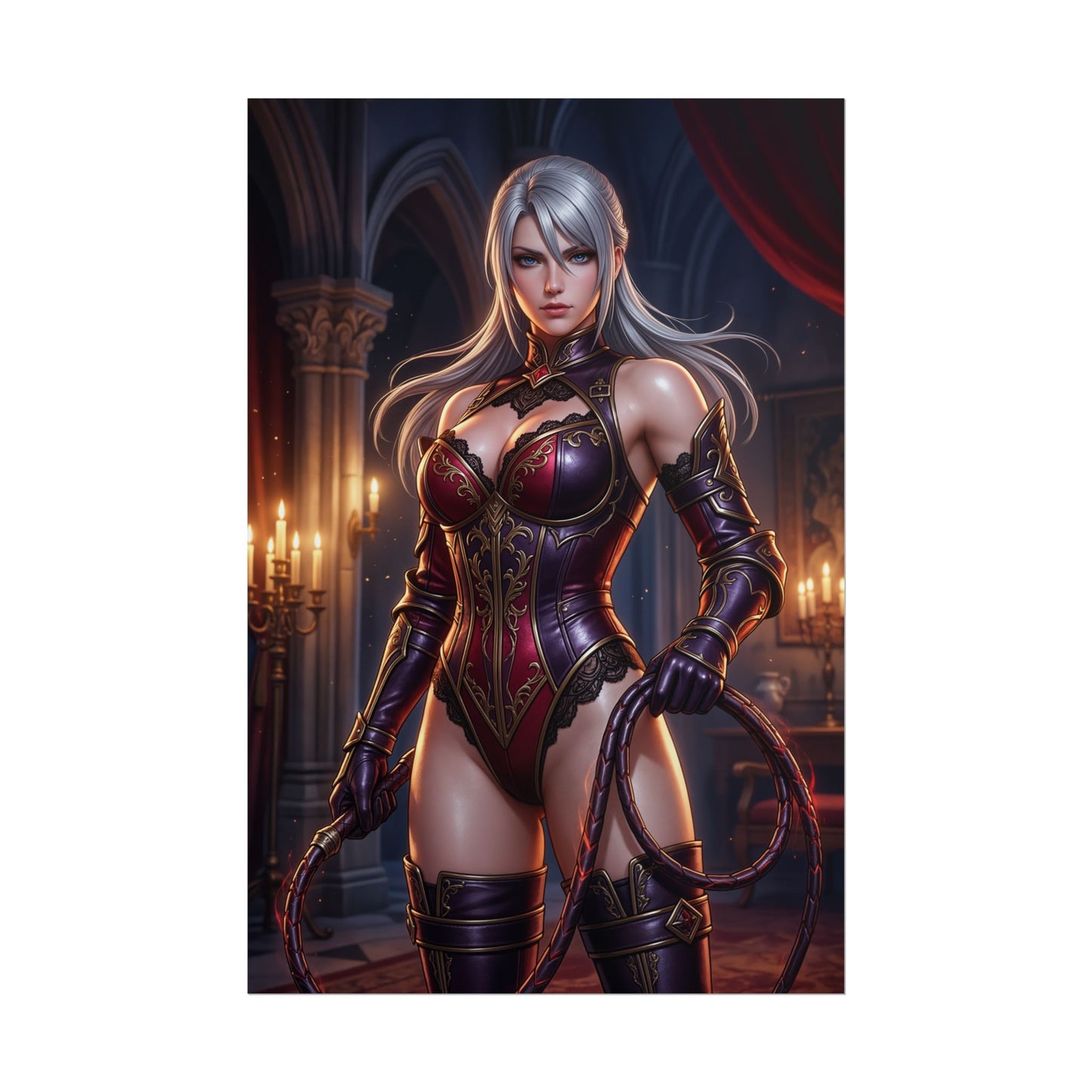 Ivy Valentine Soulcalibur Poster Fighter Woman Wall Art Blonde Warrior Girl Print Whip Sword Character Gaming Room Decor Gift
