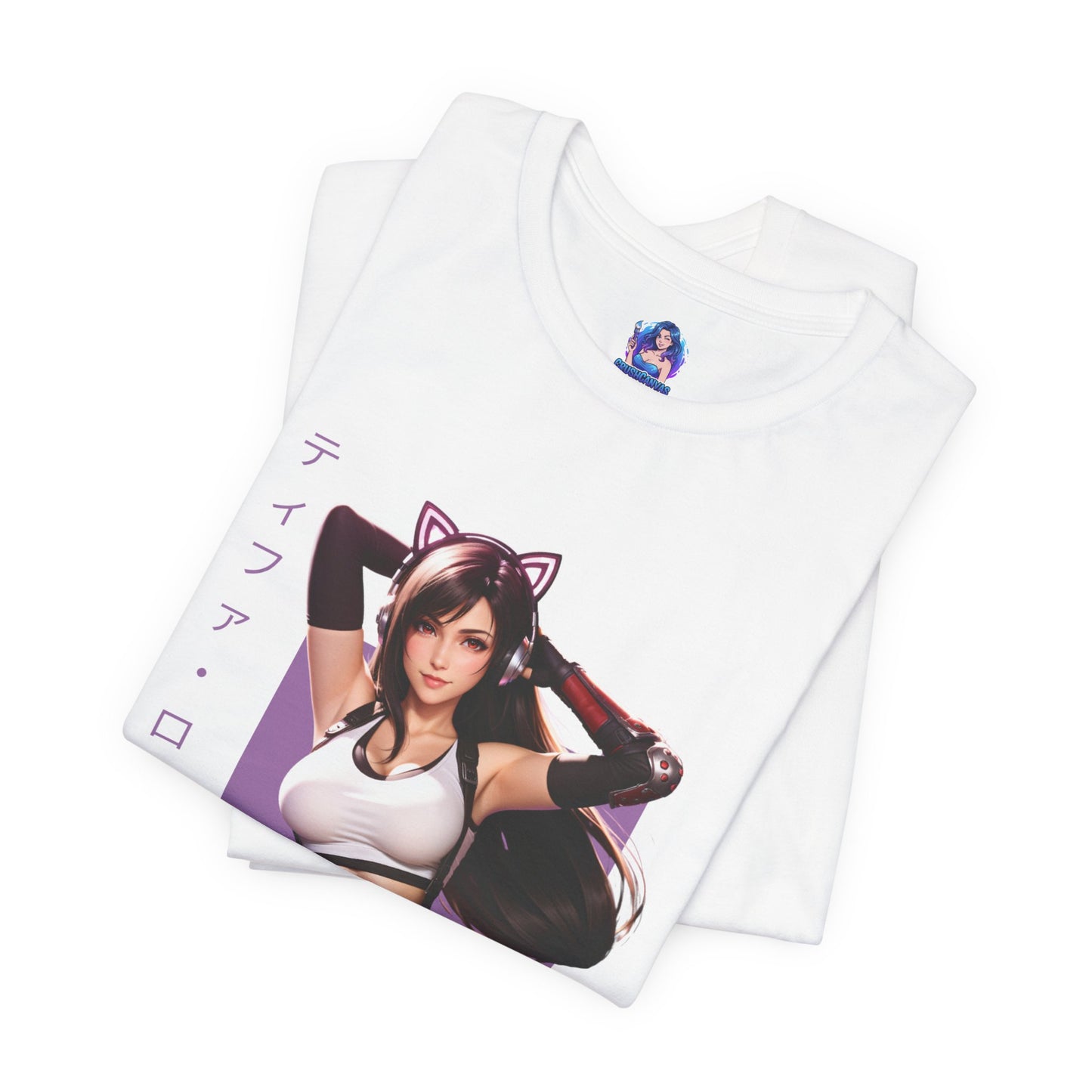 Tifa Lockhart Grafik-T-Shirt | Final Fantasy VII T-Shirt für Anime-Fans | Sexy Kämpferinnen-Shirt
