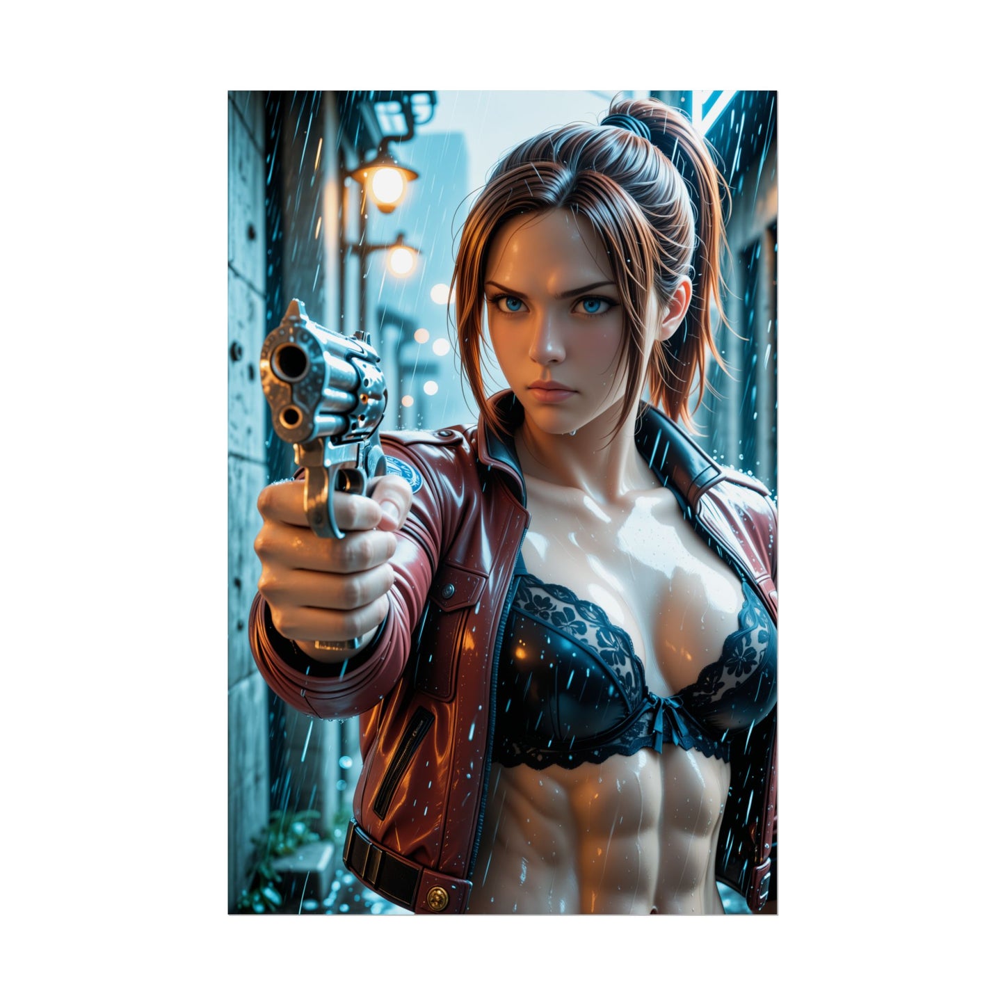 Настінний художній плакат із героїнею | Принт Клер Редфілд для декору екшн-геймерів