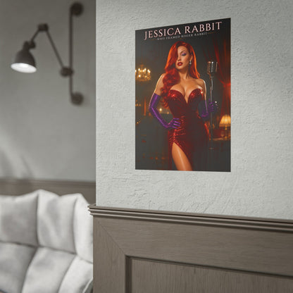 Jessica Rabbit Poster, Cartoon Wall Art, Pin Up Print, Retro Decor
