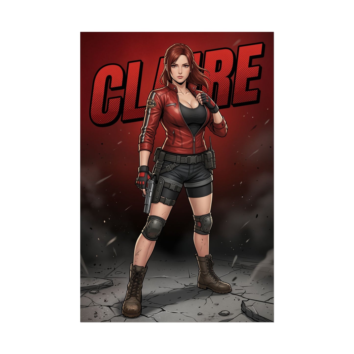 Claire Redfield Resident Evil Poster, Resident Evil Wall Art Print, Survival Horror Girl Decor, Gamer Room Art, Gift