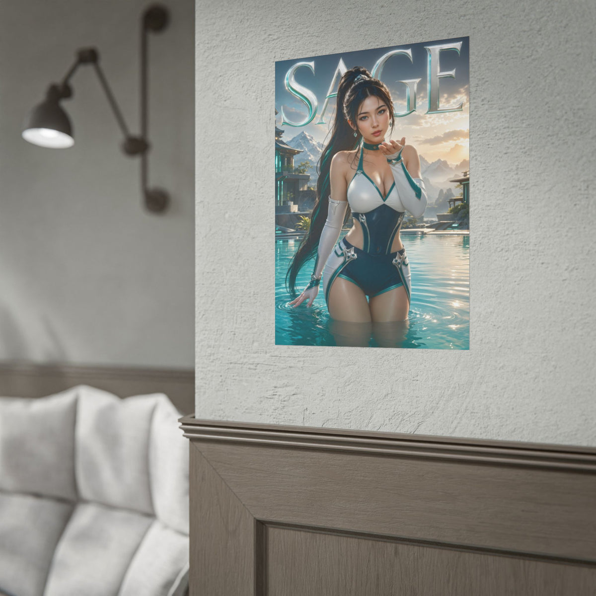 Sage Valorant Gaming Poster Wall Art Gamer Room Decor Collectible Print