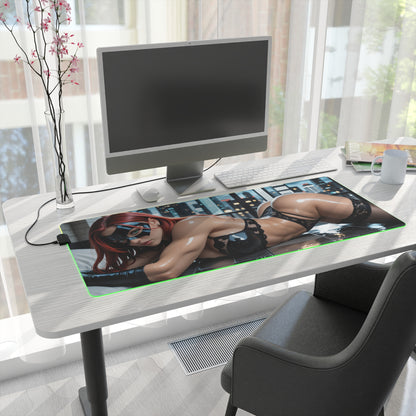 Batgirl Desk Mat – LED RGB Pad, Waifu Hero Anime Girl Gaming Setup