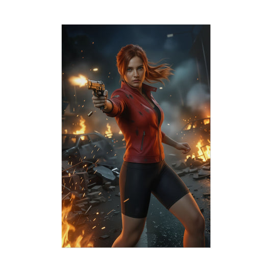Claire Redfield Poster Resident Evil Action Wandkunst Druck Gaming Deko