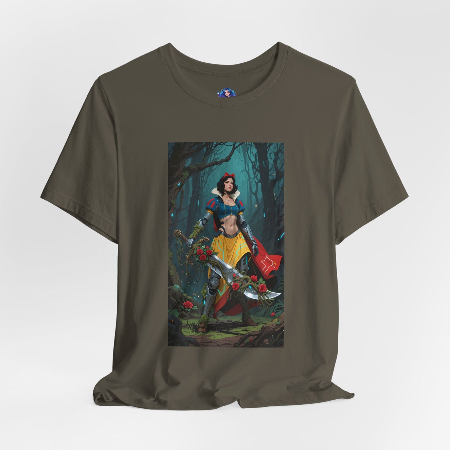 Cyber Snow White T-Shirt | Futuristic Fairy Tale Tee for Gamers & Anime Fans