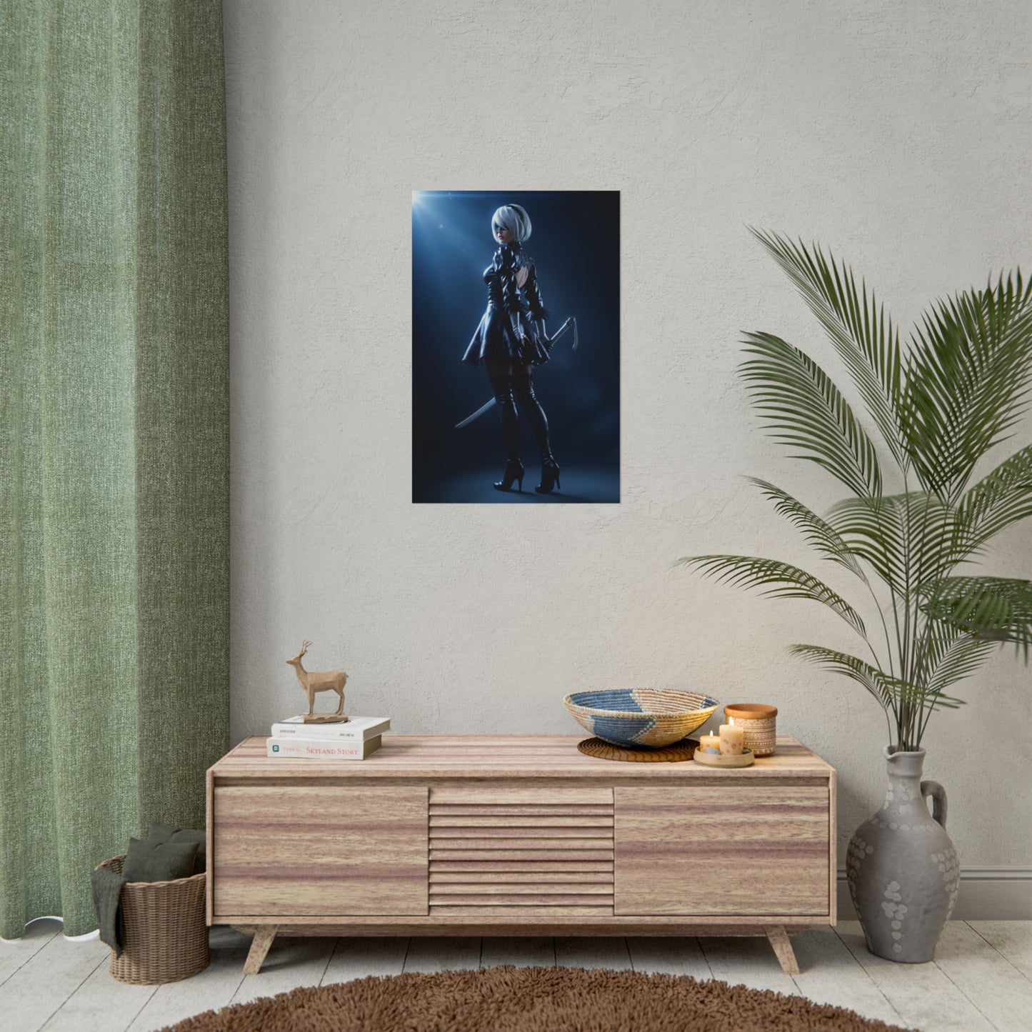 2B NieR Automata Poster – Iconic Android Heroine Wall Art for Gamer Decor