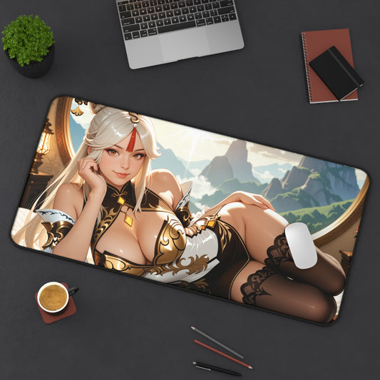 Ningguang Schreibtischunterlage, Genshin Impact Heldinnen-Mauspad, Elegantes Anime-Gaming-Schreibtisch-Setup