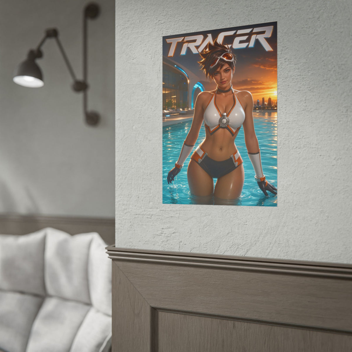 Tracer Overwatch Gaming Poster Wall Art Gamer Room Decor Collectible Print