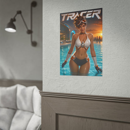 Tracer Overwatch Gaming Poster Wall Art Gamer Room Decor Collectible Print